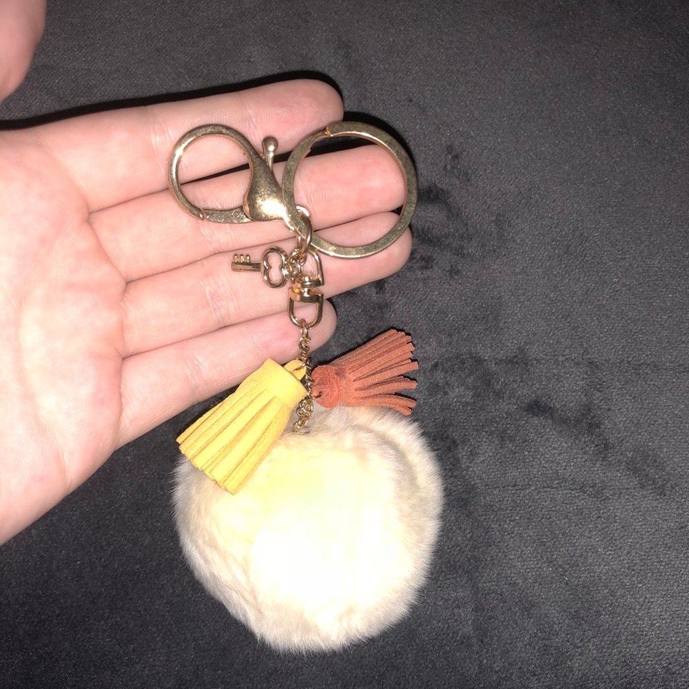 Lily Rain Yellow Puff  Keychain